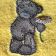 Teddy Bear with flower embroidered on bath towel