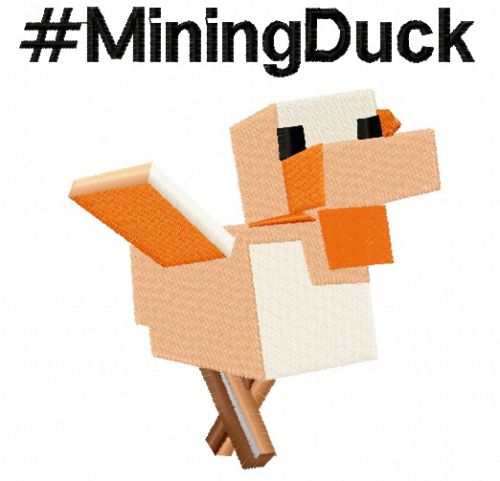 Mining Duck machine embroidery design