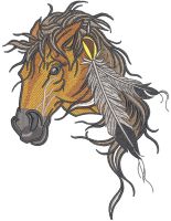 Native American's horse embroidery design