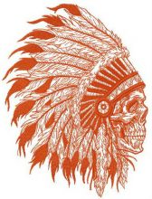 Skull in warbonnet embroidery design