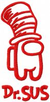 Dr Sus red embroidery design