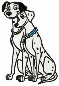 Mr. and Mrs. Pongo embroidery design