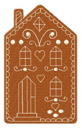 Gingerbread house 2 machine embroidery design