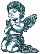 Angel talking with God embroidery design