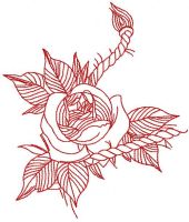 Red rose free embroidery design 14