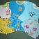 Spongebob and blue puppy embroidered on baby costume