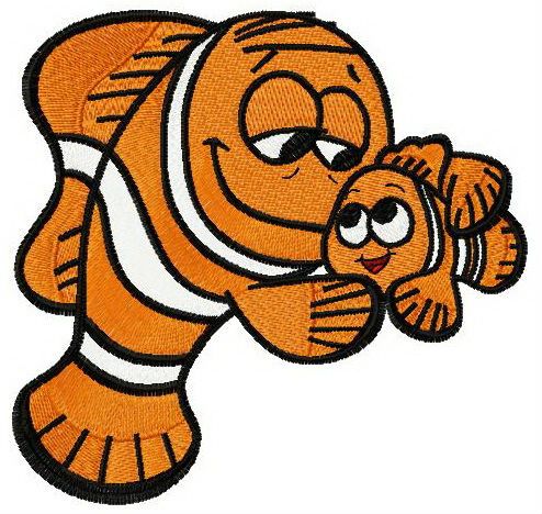 Marlin and Nemo embroidery design