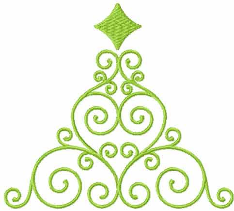 Modern Christmas tree free embroidery design