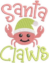 Santa claws embroidery design
