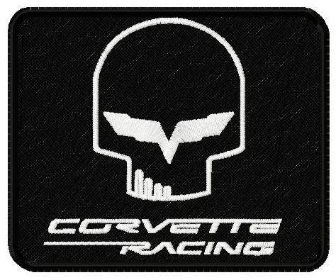 Corvette racing machine embroidery design