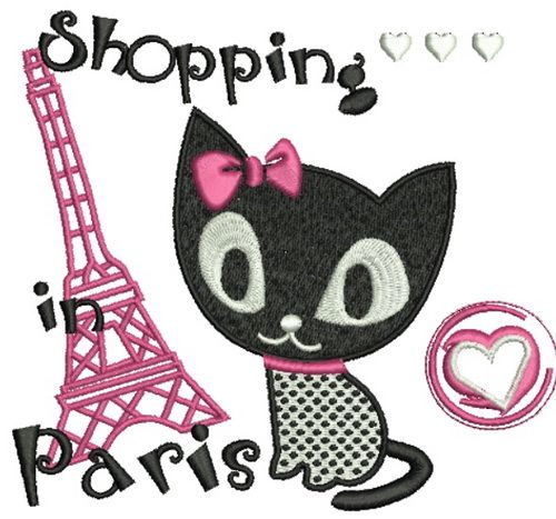 Shopping in Paris 2 machine embroidery design