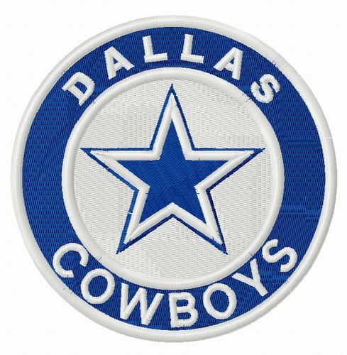 	 Dallas Cowboys round logo machine embroidery design