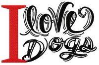 I love dogs embroidery design