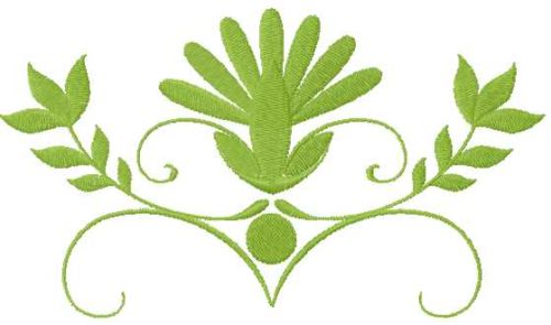 Green decoration free embroidery design