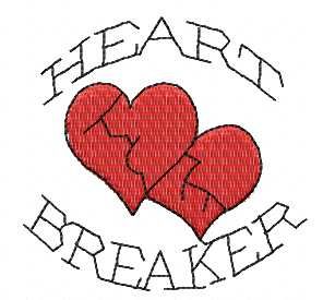 Heart breaker free embroidery design