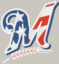 Milwaukee Brewers Flag Logo embroidery design