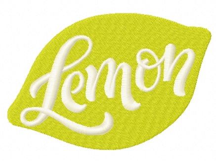 Lemon machine embroidery design