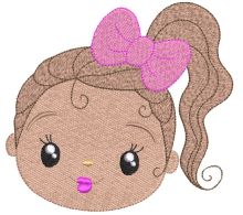 Little girl face embroidery design