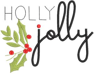 Holly jolly decor embroidery design