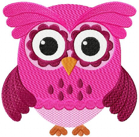 Cute owl machine embroidery design 2