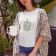 t-shirt with summer candle free emnroidery design woman with overblouse holding mug