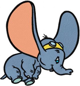 Dumbo primeiro desenho de bordado com mosca