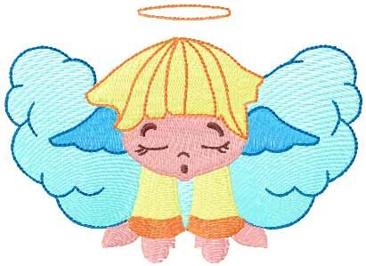 Little angel free embroidery design 6