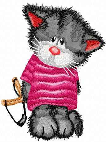 Cat hooligan machine embroidery design