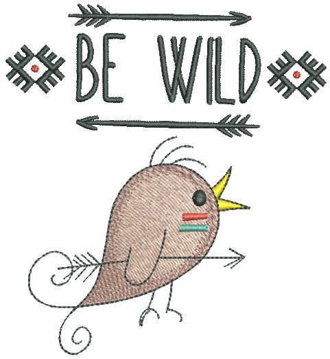 Bird be wild embroidery design