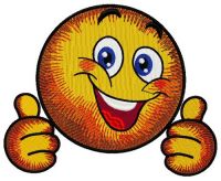 Funny smile embroidery design