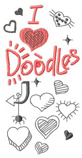 I love Doodles 4 machine embroidery design