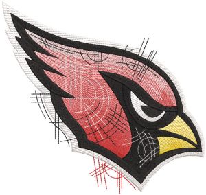 Arizona Cardinals logo art sketch embroidery design