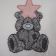 Teddy bear Happy Christmas design embroidered on baby bib
