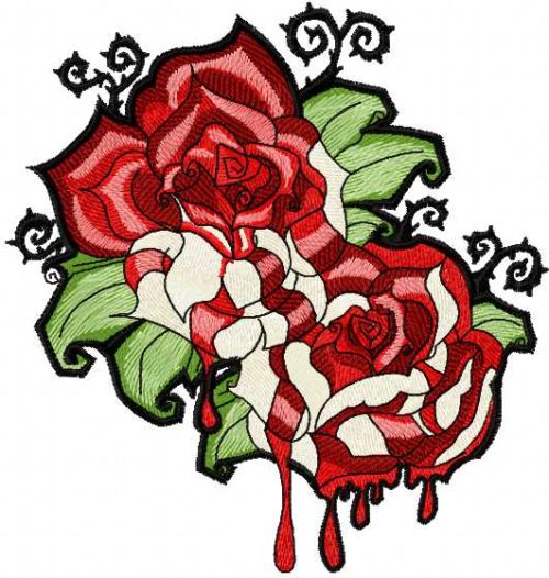blood roses embroidery design