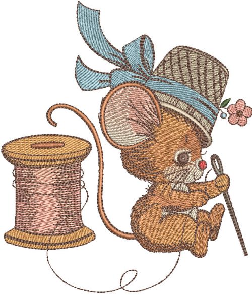 Mouse Elegant tailor machine embroidery design