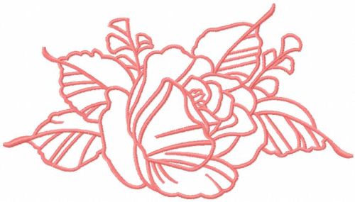 Red rose free embroidery design 24