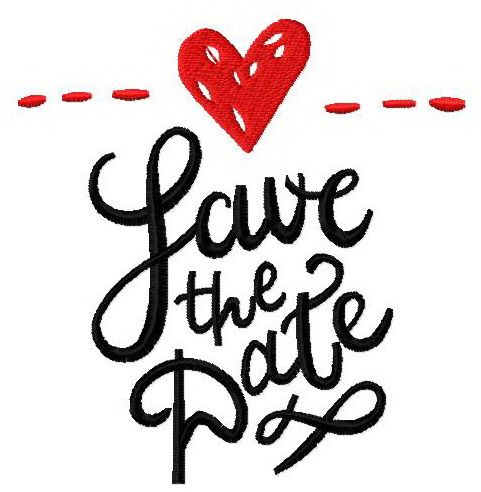 Save the date 4 machine embroidery design