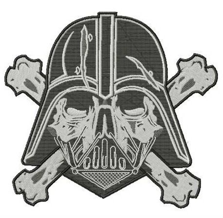 Darth Vader crossed bones machine embroidery design