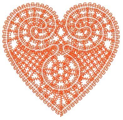 Heart kace decoration free embroidery design