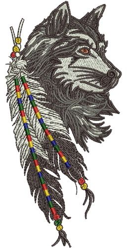 Tribal wolf 2 machine embroidery design