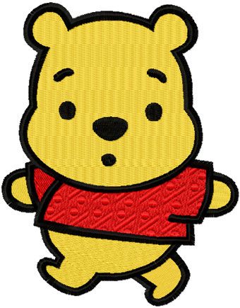 Winnie the Pooh likes walking machine embroidery design