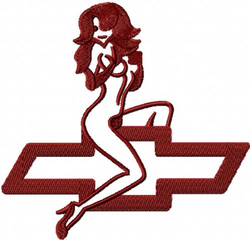 Chevrolet Lady logo machine embroidery design