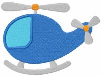 Blue helicopter free embroidery design