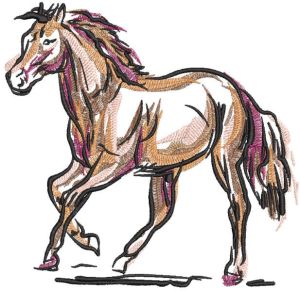 Desenho de bordado Gallop brilhante