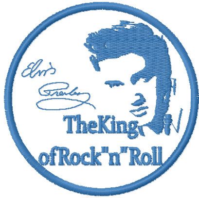 Elvis Presley the king Rock ans Roll free embroidery design