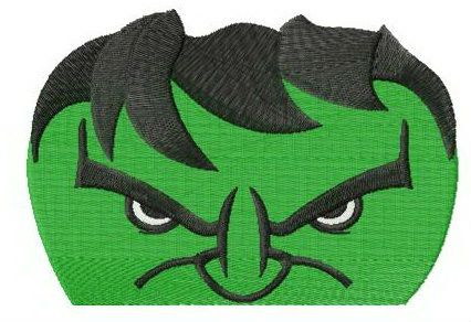 Angry hulks face machine embroidery design