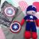 Captain America Shield design embroidered on towel and bag