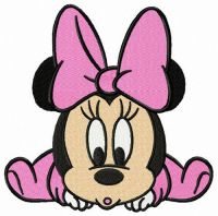 Minnie in pink romper embroidery design