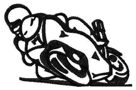 Motorcycle racer 2 machine embroidery design