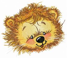 Adorable lion cub embroidery design